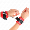 Kink - Appui-Poignets Rouge Avec Ceinture Noire Réglable 17-28 Cm X 6 Cm